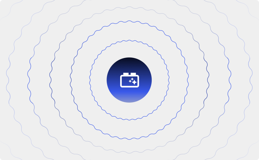 Abstract view of circles around a plugin icon with sparkles, indicating AI functionality.